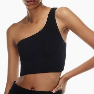 Aritzia Babaton Sculpt Knit One-Shoulder Cropped Tank